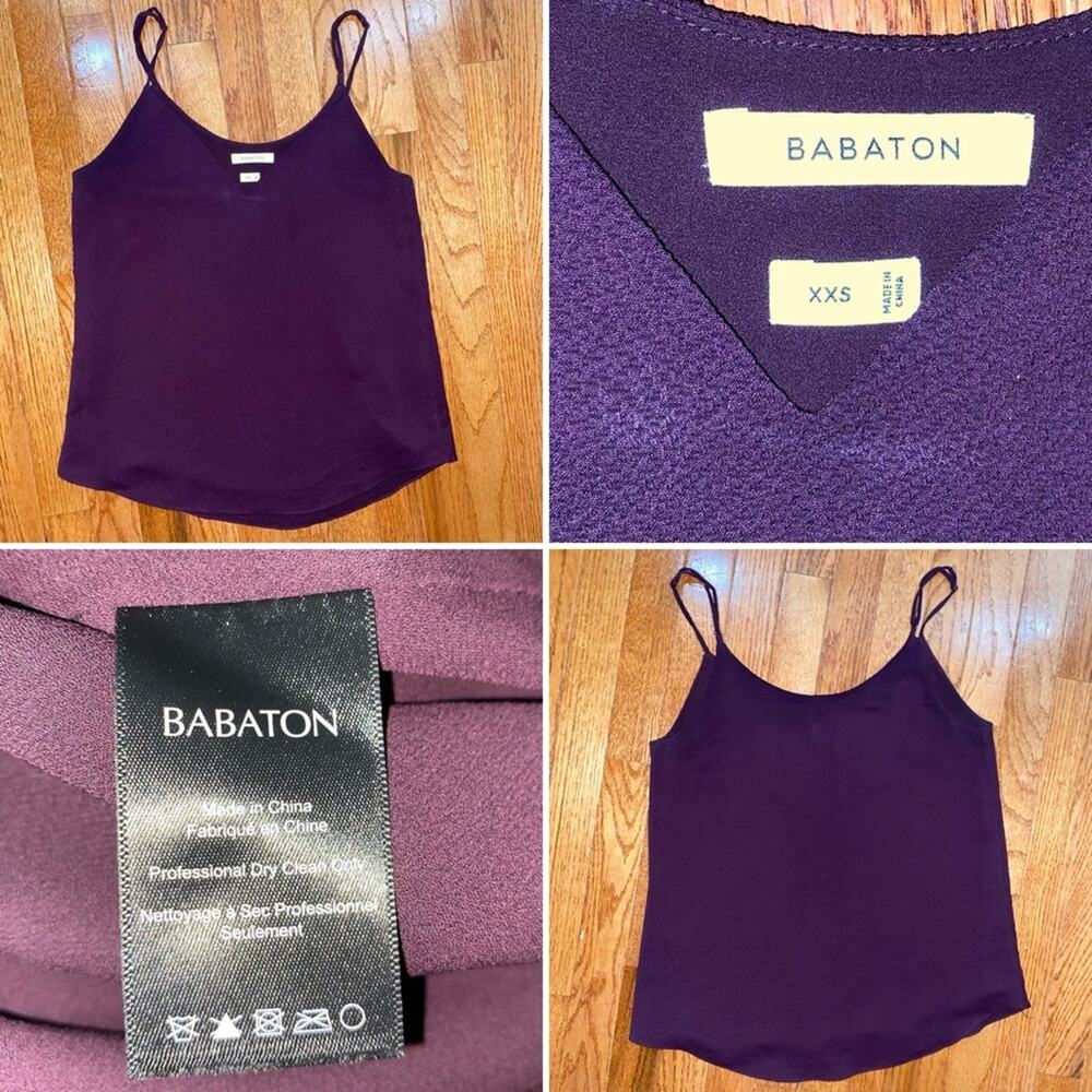 BABATON Aritzia Burgundy Lined Cami Tank XXS Poly EUC
